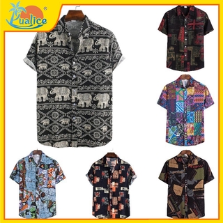 Summer Shirt Casual Fashion Short Shirts Hawaii Beach Shirts Casual Floral Blouse Loose Shirts Streetwear Party Blouse Crop Tops Shirts Blouse Batik Shirt Oversized Shirt for Men 1101