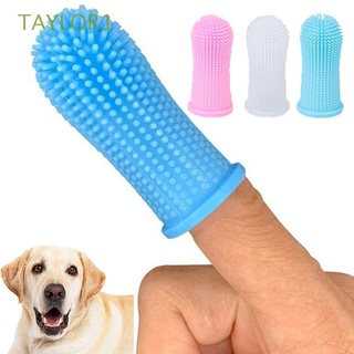 TAYLOR1 1pc Dog Accessories Silicone Teeth Care Tool Dog Brush Bad Breath Care Pet Tooth Brush Dog Cat Baby Cleaning Supplies Bad Breath Tartar Super Soft Pet Finger Toothbrush/Multicolor (1)
