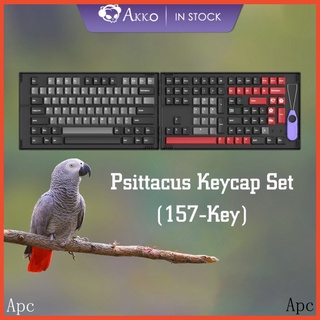 Akko 157 Keys Key cap Psittacus 157-Key Cherry Profile PBT Double-Shot Full Keycap Set for Mechanical Keyboards with Collection Box