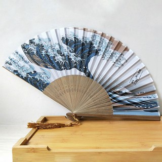 Newest Japanese Fan Ukiyo-e Painted Surf Wave Folding Hand Held Fan