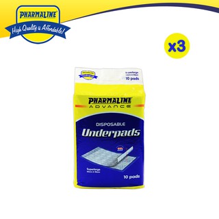 PHARMALINE Advance Underpads 60cm by 90cm 10s x 3 packs