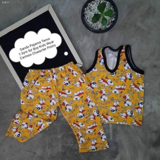 Favorite❀☸♚Boy 1-3yrs Sando Pajama Terno/Set Childrens Fashion Wear Cotton Spandex Printed (3)