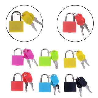 New 6 colors Small Mini Strong Steel Padlock Suitcase Drawer Lock Luggage Case Keyed Padlock Anti-Th