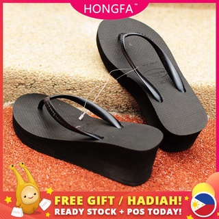 women flip flops ✵Havaianas Wedge slippers 6CM Thick heel Women's flip flops COD #170✬