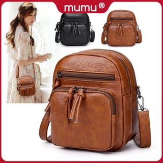 Mumu #2080 Korean Leather Shoulder Sling Bag Classic Bags For Women