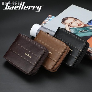 ﹊Baellerry Short Zipper Wallet for Men Pu Coin Purse Creative Driver License Card Holder Wallet