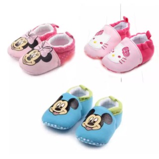 Baby Boy Girl Shoes Minnie Mickey Mouse Pink Red White Slip Ons