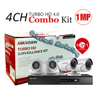 CTM Hikvision Set H.264+ 1MP 720P HD 4CH 4 Channel Turbo Security CCTV Analog Combo Package Kit Set