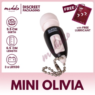 Midoko Mini Cute Portable Keychain Super Discreet Fairy Wand Vibrator Sex Toys for Girls Black