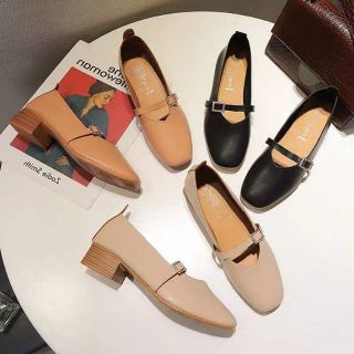 Korean Lady Doll Shoes Women Black Shoes Office Loafers (1)