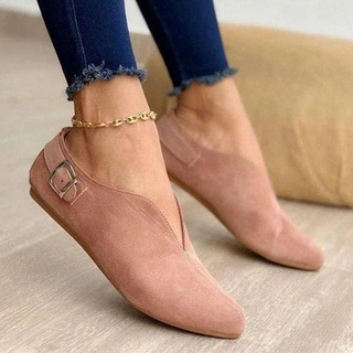 Women Loafers Retro Pointed Toe Suede Flat Shoes 2021 Summer Slip On Casual Shoes Female Feetwear Za