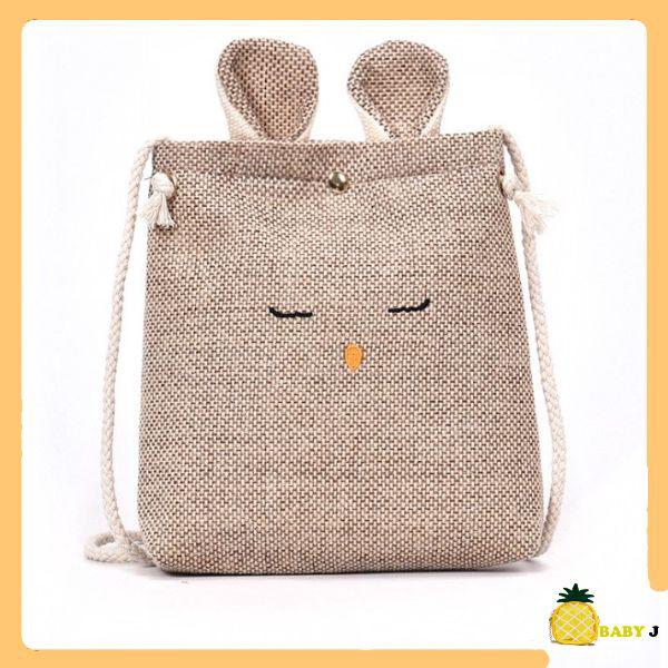 Baby J. Cutie's Linen Sleeping Bunny Sling Bag (1)