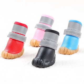 ▦✆Pet Shoes ☃✿Pet Small Dogs Dog Shoes Luminous Autumn And Winter Warm Teddy Bichon Set Of 4 Waterpr