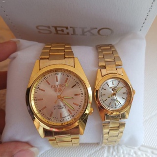 Women Watches❣♕Buy 1 Take 1 SEIKO 5 Waterproof Pawnable Couple Watch 18K Gold Watch for Women and Me