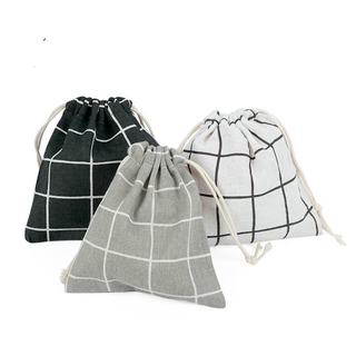 Cotton Linen Drawstring Bag Travel Cosmetic Drawstring Pouch Toy Makeup Sundries Storage bag Home Organiser Gift Bags