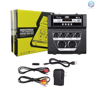 √√【ready stock】♪Muslady MF-8 Mini Karaoke Sound Audio Mixer Stereo Echo Mixers Dual Microphone Input