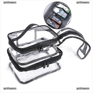 GoldSwans Clear Transparent PVC Travel Cosmetic Makeup Toiletry Wash Bag Pouch Zipper Bag