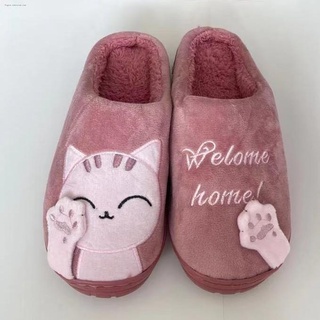 Indoor Slippers☢Korean couple cotton slippers cute cat indoor slippers