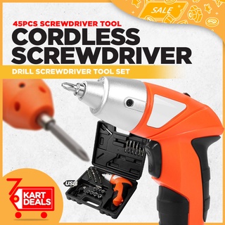 Cordless Screwdriver set 45pcs Screwdriver Tool Set Handy Rechargeable Drill Screwdriver Tool Set