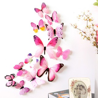 12PC 3D Butterfly Wall Stickers Art Home Wall Decor Paper