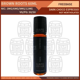 Brown Roots 60ML Dark Choco Espresso (3 MG, 6 MG, 9 MG, 12 MG) Vape Juice E Liquids