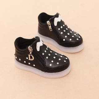 Baby Girls LED Luminous Rhinestone Soft Sole Casual Sneakers ^^DUDU^^ (3)