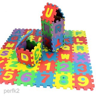 36 Tiles Alphabets and Numbers EVA Square Foam Puzzle Crawling Mat for Baby