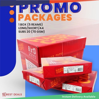 PROMO PACKAGE Bond Paper 70GSM Substance 20 (5 reams per box) HARD COPY / COPY ONE
