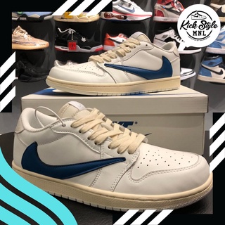 J-one LOW x TRAVIS SCOTT [White/Blue/Sail] - Men's Casual Low Cut Sneaker Shoes (TOP GRADE OEM)