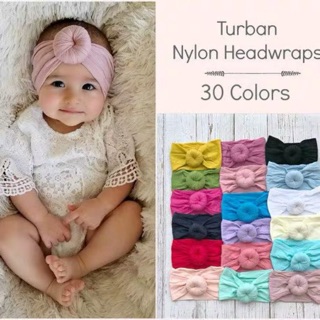 Baby Girl Nylon Turban Headwraps BowKnot Headbands Bow Turban Headband