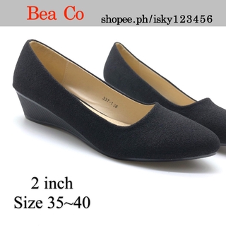337-1 Black School Shoes/Office Shoes/Wedge For Ladies