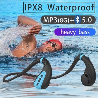 Bone Conduction Headphone Built-in Memory 8G IPX8 Waterproof MP3 Music Player Swimming Diving Earphone