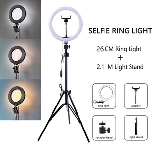 COD RING LIGHT 26X26cm dimmable LED ringlight 210cm tripod for makeup photography selfie！