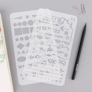 20Pcs Bullet Journal Stencil Set Plastic Planner DIY Drawing Template Diary Decor Craft (1)