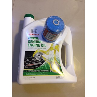 Honda Genuine Motor Oil SN 0W-20 FULL SYNTHETIC (1 gallon) With Original Honda Oil filter and washer
