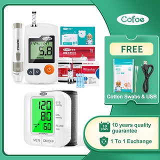 Cofoe Blood Glucose Meter Glucometer Diabetes Blood Sugar Monitor+Digital Blood Pressure Monitor Wri