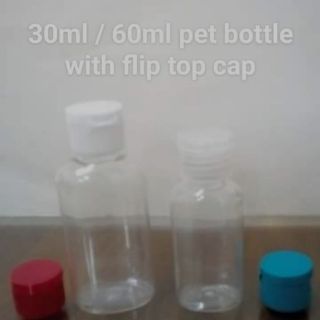 (pack of 10)30ml / 60ml oval pet bottle with flip top cap