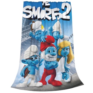 The Smurfs Custom Super Soft Blanket Flannel Warm Fuzzy Comfortable Fleece Throw Blanket Decorative Cozy for Couch Sofa Bed
