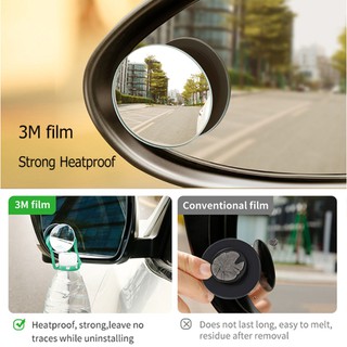 Car Motorcycle Blind Spot Mirror Waterproof 360 Rotatable 3M Adhesive for SUV Car Truck Van Parking (8)