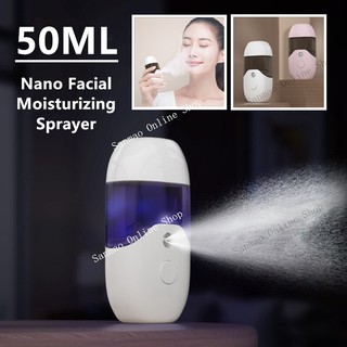 50ML Mini Nano Water Mist Spray Humidifier Portable Nano Hydrator Face Facial Mist Humidifier Sprayer nano spray Handheld Facial Steamers Facial Care Tools