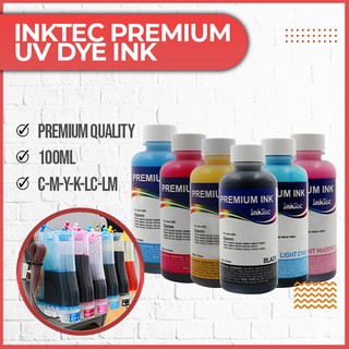 Premium UV Dye Ink 100ml Inktec Universal Ink - Cyan/Magenta/Yellow/Black/Light Magenta/Light Cyan