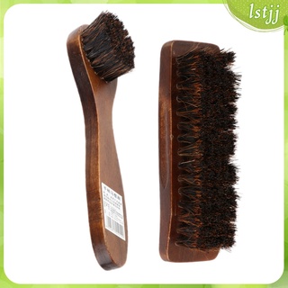 [Limit Time] 2x Long Wood Handle Horse Hair Brush Shoe Boot Polish Shine Cleaning