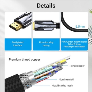 Vention HDMI 2.1 Cable 8K 60Hz 3D Ultra High Speed 48Gbps HDMI Cable for TV PC Monitor Splitter Switch Box Extender (6)