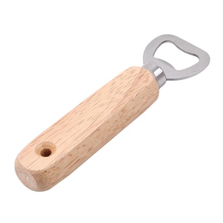 gift☇ஐSimple Retro Stainless Steel Bear Bottle Opener with Rubber Wood Handle Classic Accessories Gi