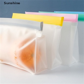 【Sunshine】 Reusable Silicone Storage Food Bag Seal Storage Container Freezer Ziplock PH