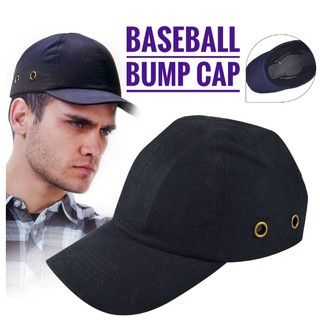 Black Baseball Bump Cap - Lightweight Safety Hard hat Head Protection Cap