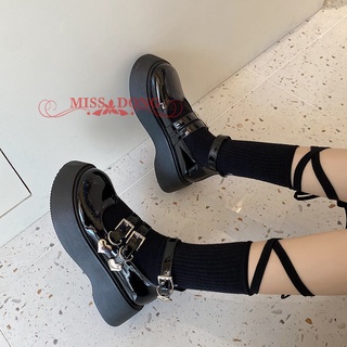Big Toe Shoes Heightened Thick-Soled Japanese Style Retro Hot Girl Black Mary Jane Cute jk Harajuku British (7)