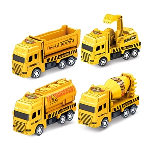 Toys for kids boy Toy Gift Pull back toy car Children's recycling truck mixer truck excavator toy