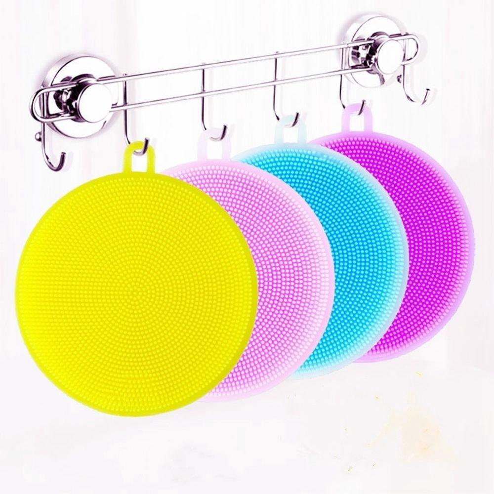 Silicone Dish Washing Brush / Bowl Pot Pan Wash Cleaning Brushes / Cooking Tool Cleaner Sponges / Multifunctional Dish Wash Scrubber Pads / Kitchen Tools Accessories