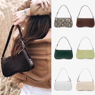 Alligator Baguette Bags Vintage Handbags Purses Crocodile PU Leather Luxury Shoulder Bags Women Totes Fashion Casual Pouches Bag Zip Purses